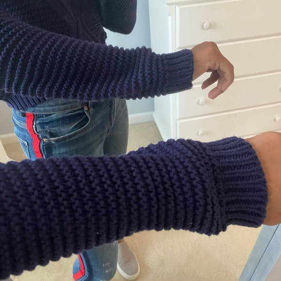 Navy/Indigo Cropped Sweater - Picture 2 of 4